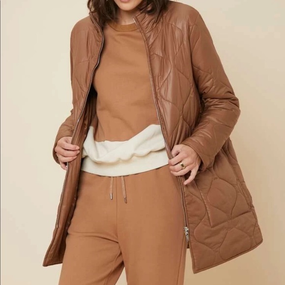 Brown Quilted jacket with pockets - Picture 2 of 10